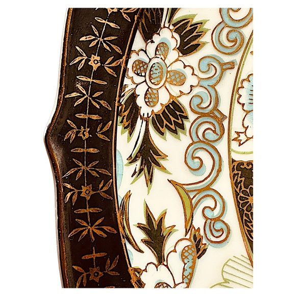 SAJI JAPAN Vintage 1960s Hand Painted Porcelain Plate 10.5” Decorative Peacock - Picture 2 of 5